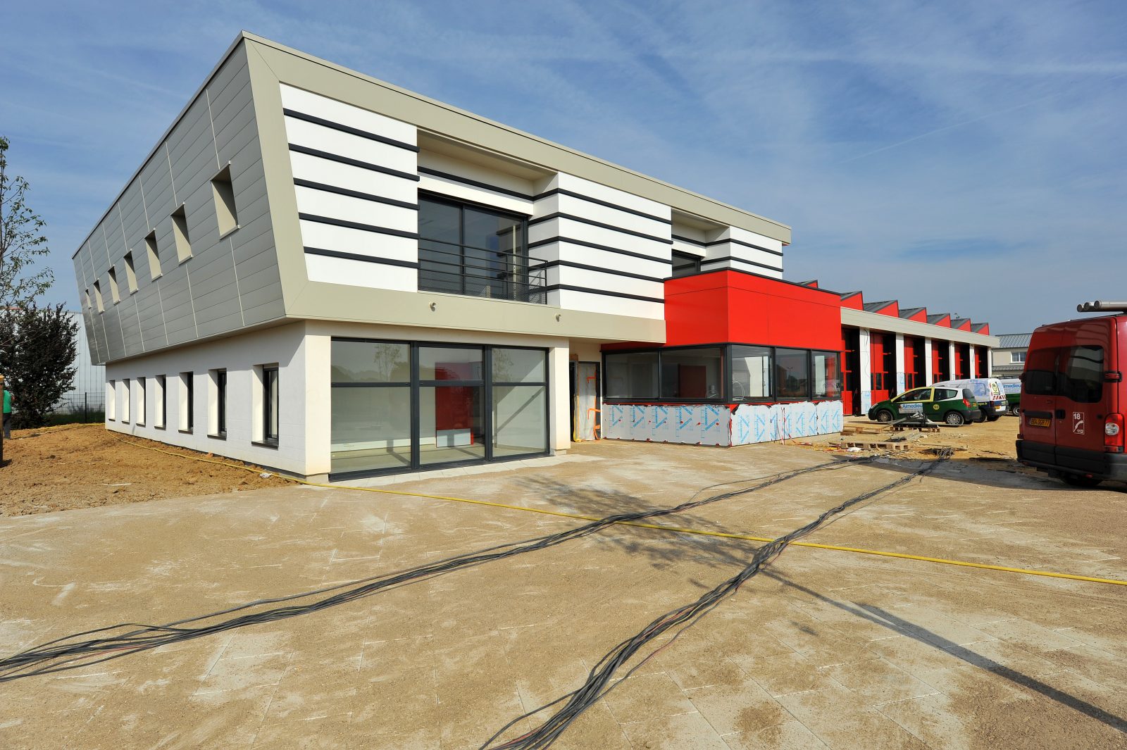 La nouvelle caserne de pompiers en chantier, Photo Jean-Paul HOUDRY