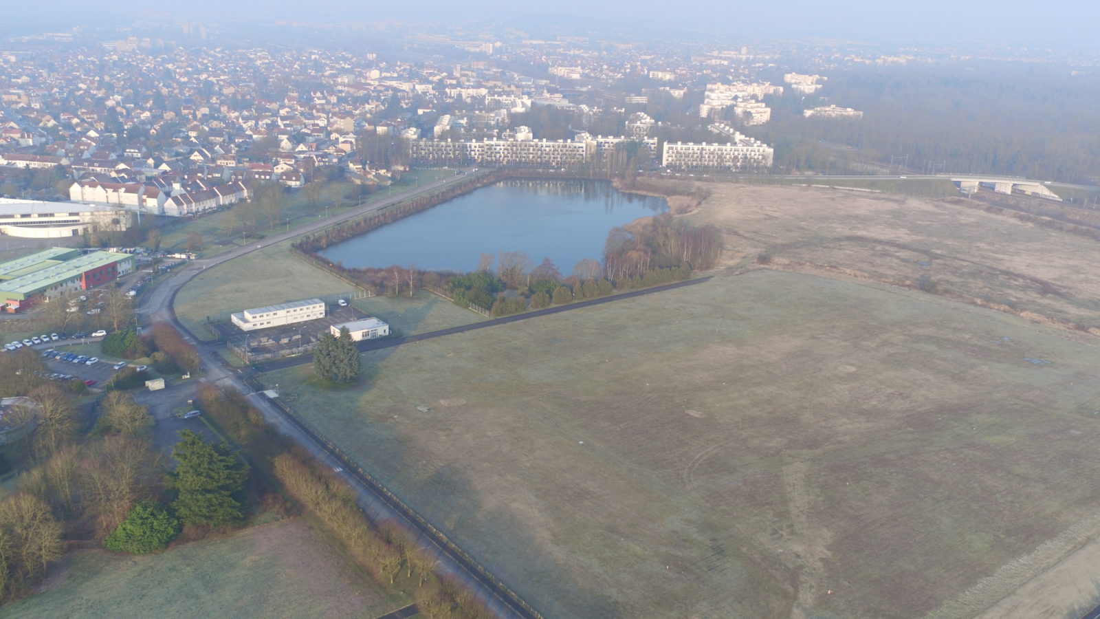 Vue en drone du périmètre de l'ancien site industriel