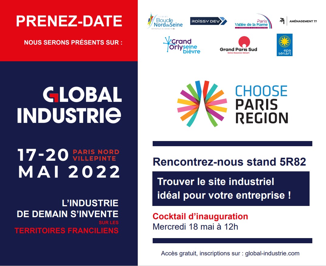 Aménagement77 sera présente au salon GLOBAL INDUSTRIE du 17 au 20 mai 2022 au parc des expositions de Paris Nord Villepinte